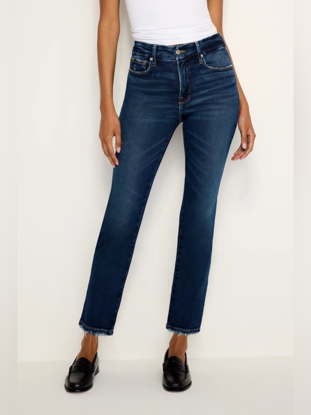 Good American Good classic baby step hem jeans